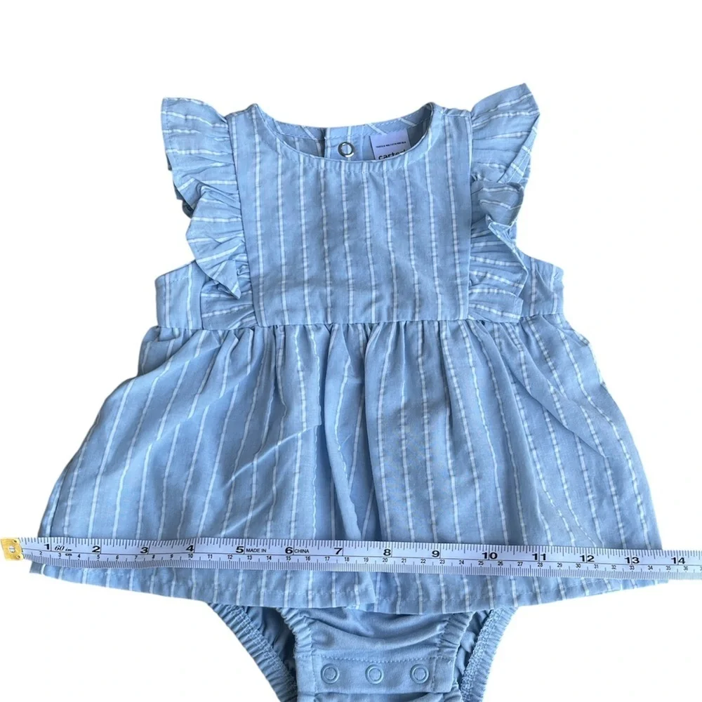 Carter's Blue and White Diaper Covers with Ruffled Details